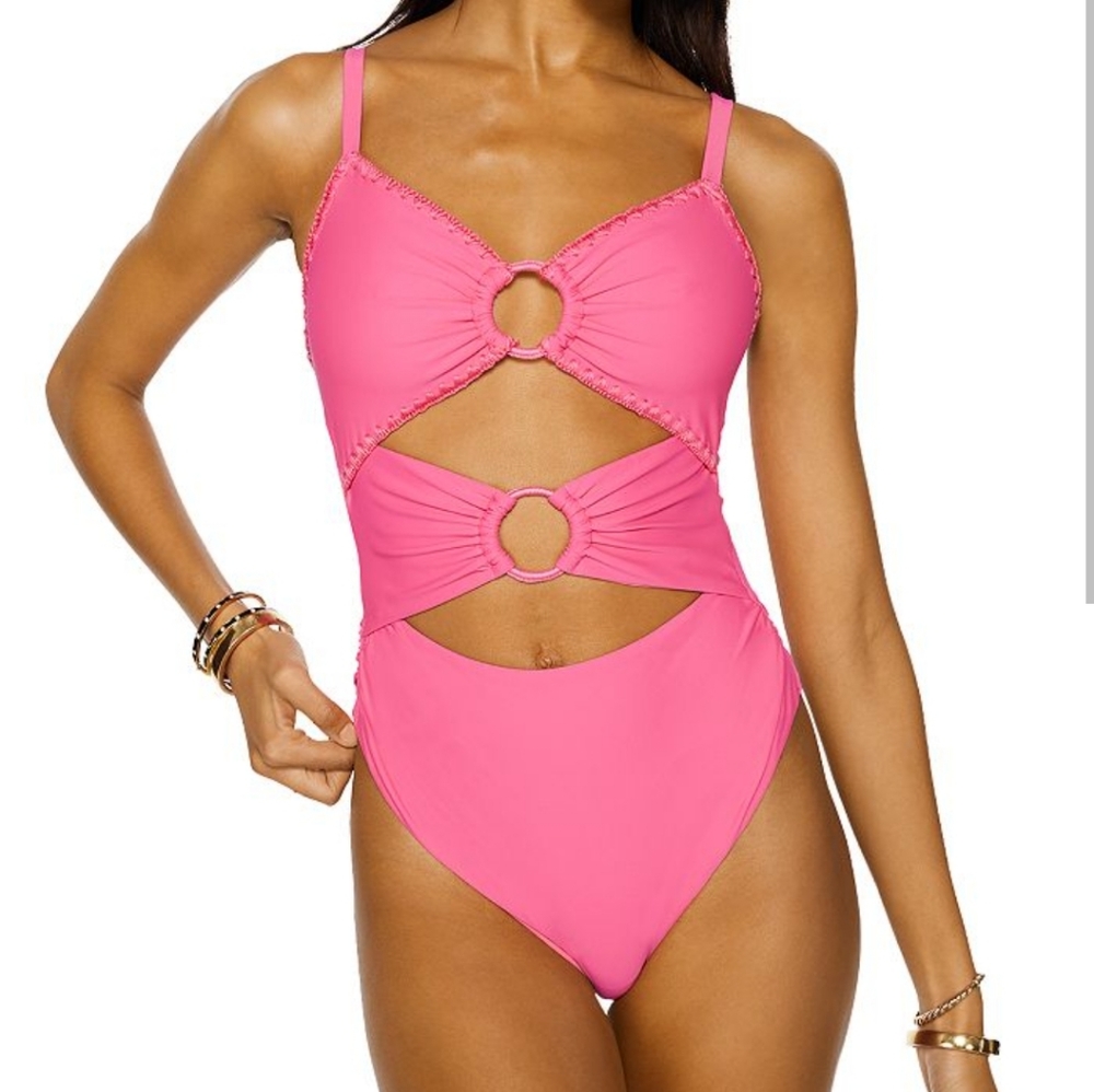 Ramy Brook Terra One Piece Key Hole Pink Swimsuit